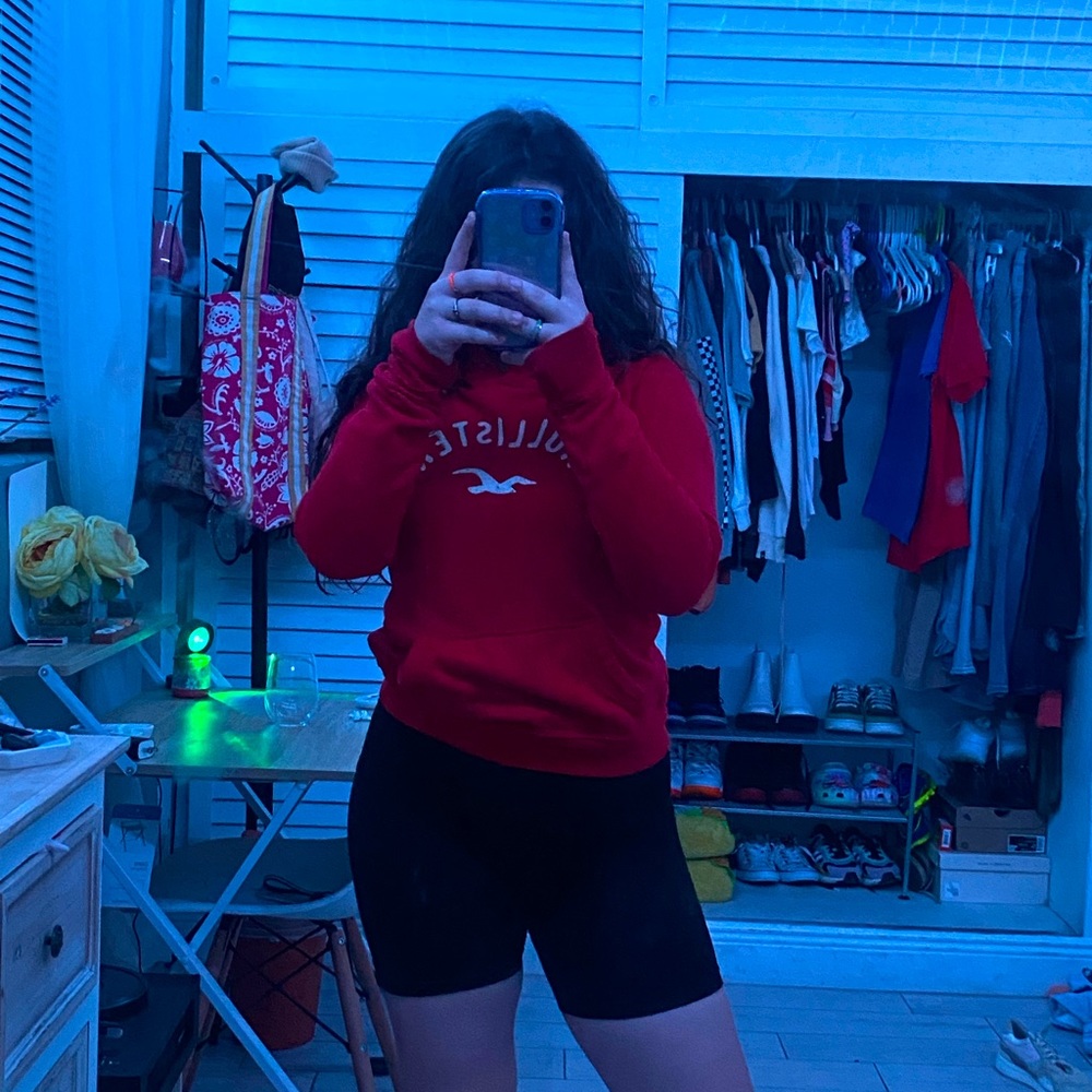 Trendy red  hollister hoodie